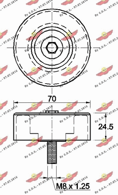 Deflection/Guide Pulley, V-ribbed belt