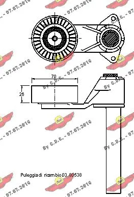 Belt Tensioner, V-ribbed belt