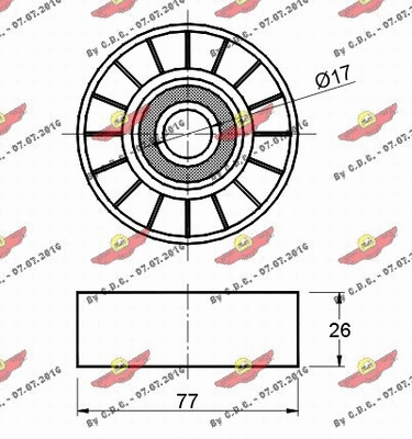 Deflection/Guide Pulley, V-ribbed belt