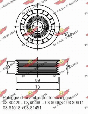 Deflection/Guide Pulley, V-ribbed belt