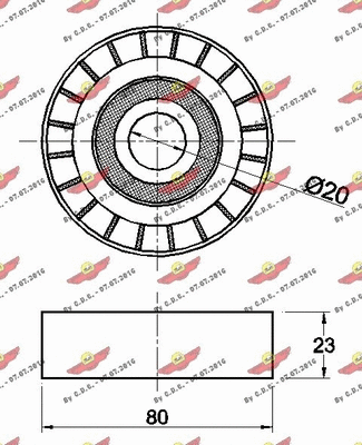 Deflection/Guide Pulley, V-ribbed belt