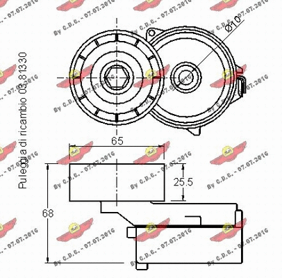 Belt Tensioner, V-ribbed belt