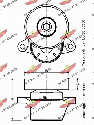 Belt Tensioner, V-ribbed belt