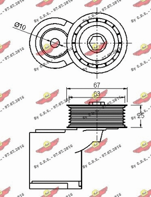 Belt Tensioner, V-ribbed belt