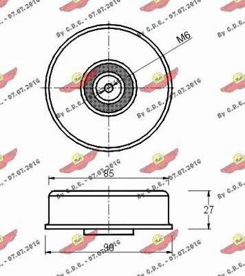 Deflection/Guide Pulley, V-ribbed belt