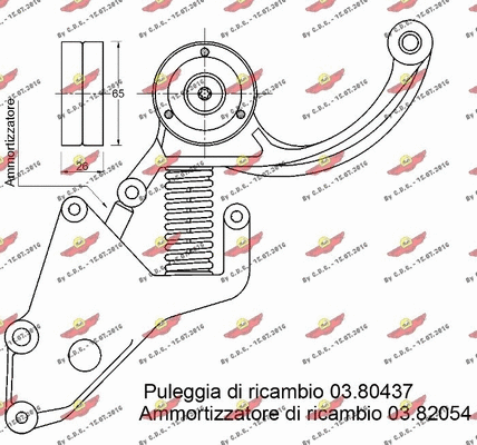 Belt Tensioner, V-ribbed belt