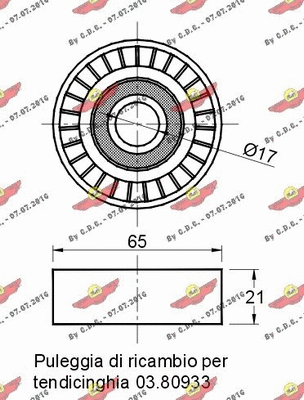 Deflection/Guide Pulley, V-ribbed belt