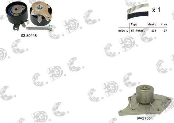 Water Pump & Timing Belt Kit (04.5334PA)