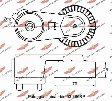 Belt Tensioner, V-ribbed belt