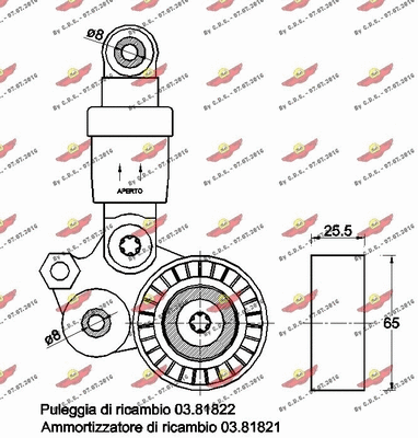 Belt Tensioner, V-ribbed belt
