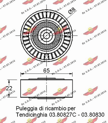 Deflection/Guide Pulley, V-ribbed belt