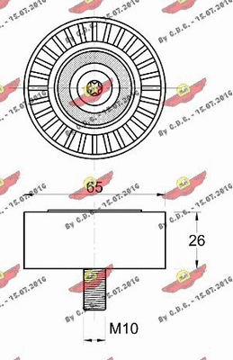 Deflection/Guide Pulley, V-ribbed belt