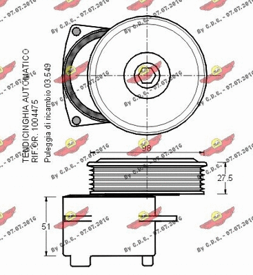 Belt Tensioner, V-ribbed belt