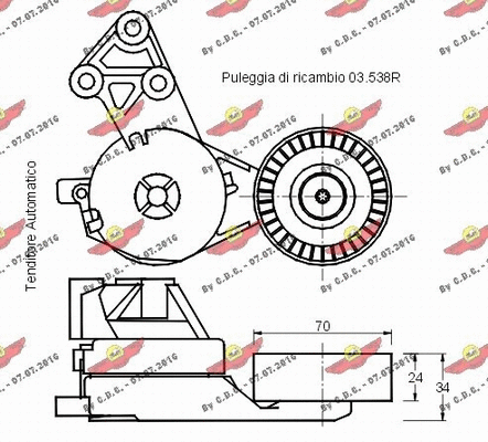 Belt Tensioner, V-ribbed belt
