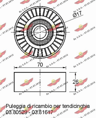 Deflection/Guide Pulley, V-ribbed belt