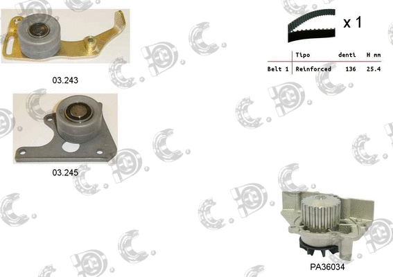 Water Pump & Timing Belt Kit (04.5018PA)