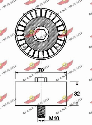 Deflection/Guide Pulley, V-ribbed belt