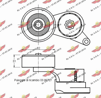 Belt Tensioner, V-ribbed belt