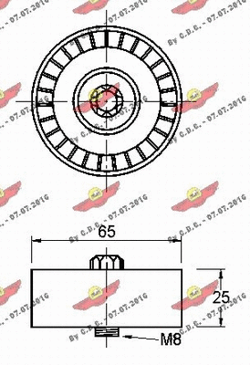 Deflection/Guide Pulley, V-ribbed belt