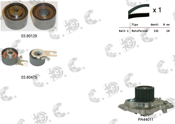 Water Pump & Timing Belt Kit (04.5305PA)