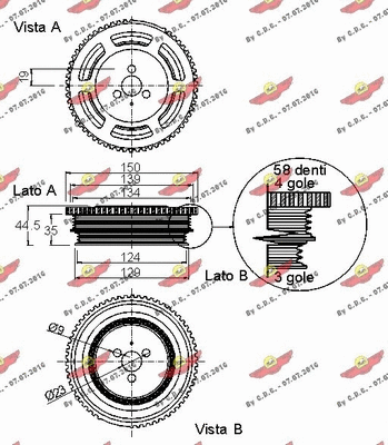Belt Pulley, crankshaft