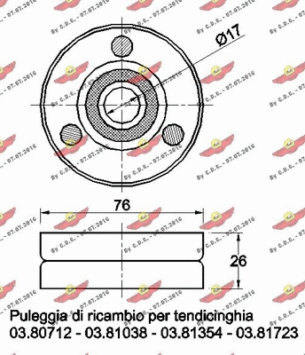 Deflection/Guide Pulley, V-ribbed belt