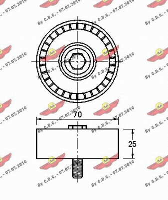 Deflection/Guide Pulley, V-ribbed belt