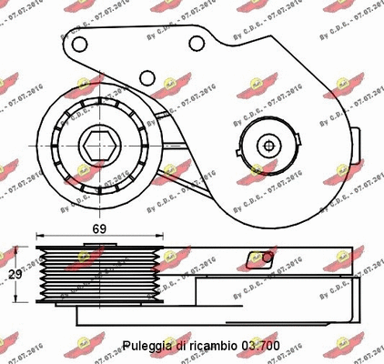 Belt Tensioner, V-ribbed belt