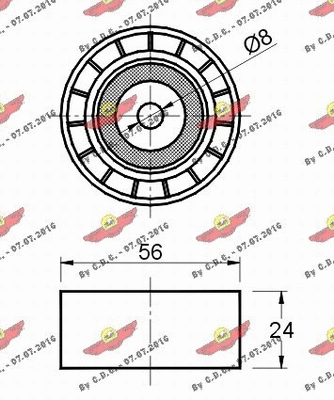 Deflection/Guide Pulley, V-ribbed belt