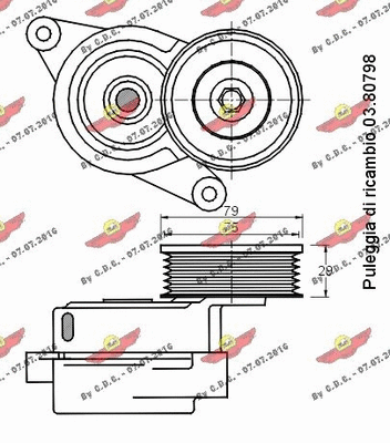 Belt Tensioner, V-ribbed belt