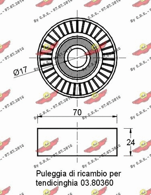 Deflection/Guide Pulley, V-ribbed belt