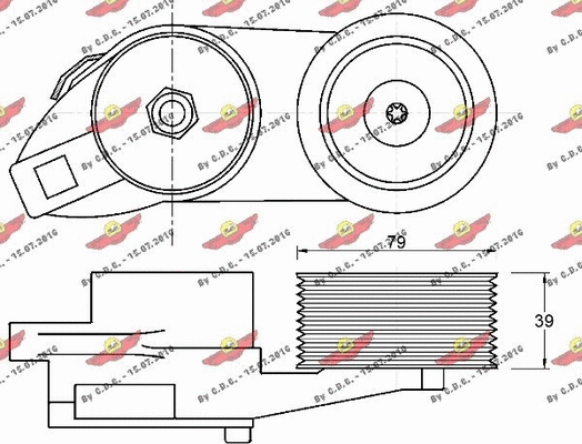 Belt Tensioner, V-ribbed belt