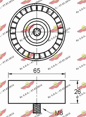 Deflection/Guide Pulley, V-ribbed belt