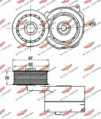 Belt Tensioner, V-ribbed belt