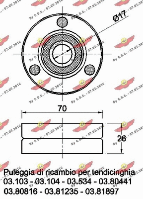 Deflection/Guide Pulley, V-ribbed belt