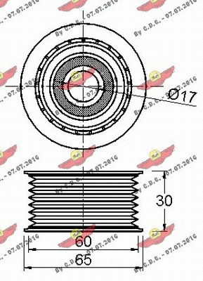 Deflection/Guide Pulley, V-ribbed belt