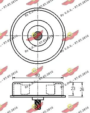Deflection/Guide Pulley, V-ribbed belt
