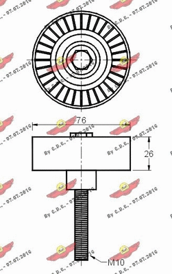 Deflection/Guide Pulley, V-ribbed belt
