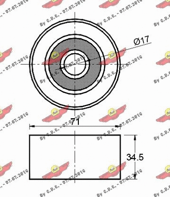 Deflection/Guide Pulley, V-ribbed belt