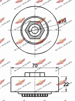 Deflection/Guide Pulley, V-ribbed belt