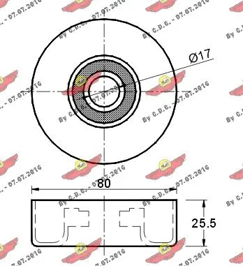 Deflection/Guide Pulley, V-ribbed belt