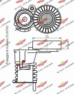 Belt Tensioner, V-ribbed belt