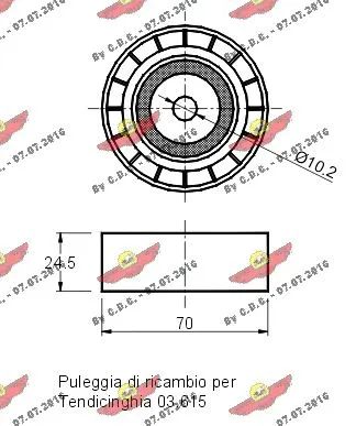 Deflection/Guide Pulley, V-ribbed belt