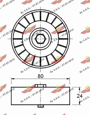 Deflection/Guide Pulley, V-ribbed belt