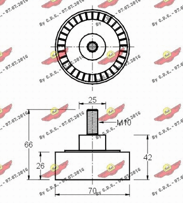 Deflection/Guide Pulley, V-ribbed belt