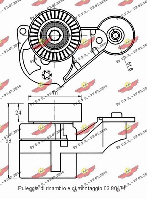 Belt Tensioner, V-ribbed belt