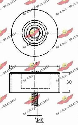 Deflection/Guide Pulley, V-ribbed belt