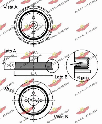 Belt Pulley, crankshaft