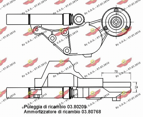 Belt Tensioner, V-ribbed belt