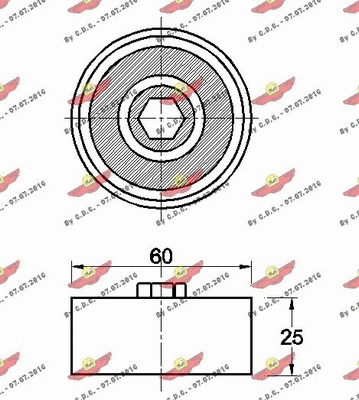 Deflection/Guide Pulley, V-ribbed belt